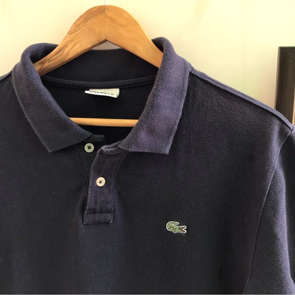 Lacoste Navy blue Polo (M-L) (strain) - Picture 4 of 10